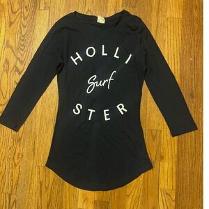 Y2K‎ Hollister Women's Graphic Long Sleeve T-Shirt Top Navy- Size Small